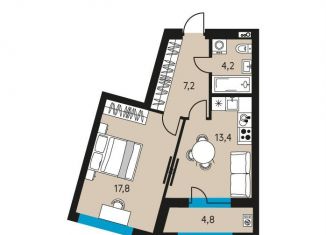 Продаю 1-ком. квартиру, 45 м2, Пермь, улица Луначарского, 97, Ленинский район