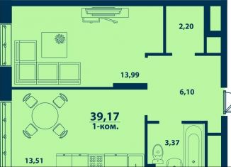 Продам 1-комнатную квартиру, 39.2 м2, Республика Башкортостан