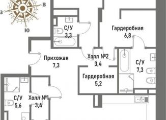 Продам 3-ком. квартиру, 152.5 м2, Москва, улица Матросская Тишина, 12, район Сокольники