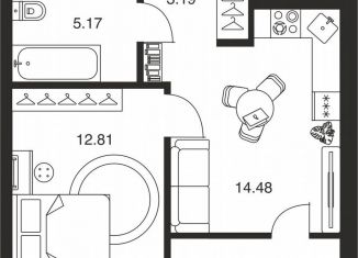 Продаю 1-комнатную квартиру, 39.7 м2, 