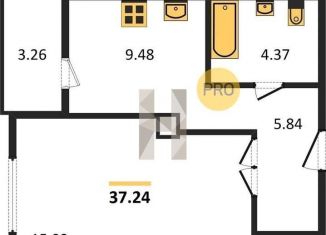 1-ком. квартира на продажу, 37.2 м2, Батайск