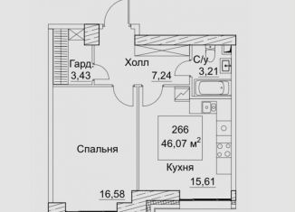 Продажа однокомнатной квартиры, 47 м2, Москва, Хорошевский район, 2-й Хорошёвский проезд, 7с1В