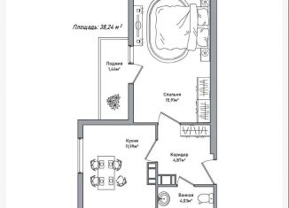 Продам 1-комнатную квартиру, 38.2 м2, Ярославль, Дядьковская улица, 48