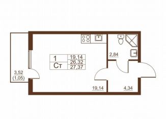 Продаю квартиру студию, 27.4 м2, Санкт-Петербург