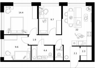 Продаю 3-ком. квартиру, 67.8 м2, Москва, станция Ховрино