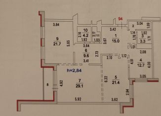 Сдам в аренду трехкомнатную квартиру, 122.2 м2, Московская область, Спортивная улица, 1