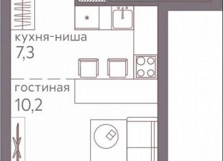 Продам 1-комнатную квартиру, 25.4 м2, Пермь, Серебристая улица, 3, ЖК Погода