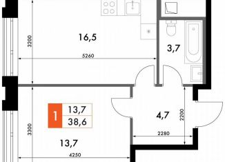 Продаю 1-комнатную квартиру, 38.6 м2, Владивосток, улица Крылова, 10/1, Ленинский район