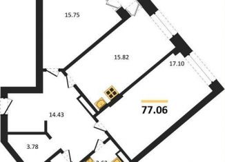 Продажа 2-ком. квартиры, 77.1 м2, Воронеж, Коминтерновский район, Электросигнальная улица, 9Ак2