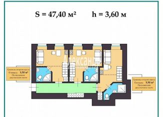 Продам двухкомнатную квартиру, 47.4 м2, Санкт-Петербург, Манежный переулок, 15-17, метро Чернышевская