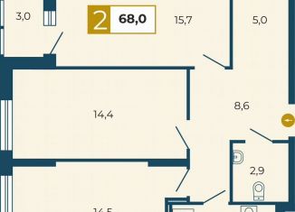 2-ком. квартира на продажу, 68 м2, Екатеринбург