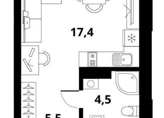 Продается квартира студия, 26.9 м2, Новосибирск, Калининский район, Тайгинская улица, с4