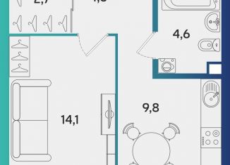 1-комнатная квартира на продажу, 36.1 м2, Альметьевск