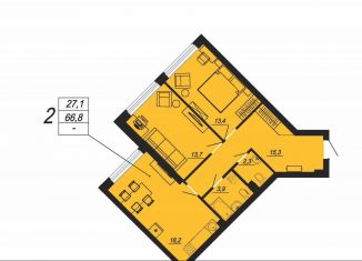 Продаю двухкомнатную квартиру, 60.7 м2, Екатеринбург, Кировский район, улица Блюхера, 93