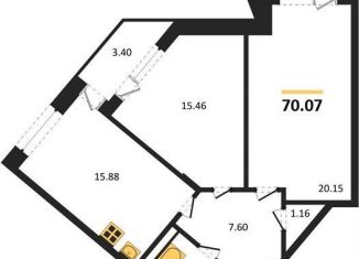 Продаю 2-ком. квартиру, 70.1 м2, Воронеж, Коминтерновский район, Электросигнальная улица, 9Ак2