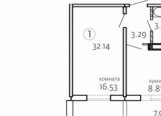 Продаю 1-ком. квартиру, 32.1 м2, Челябинская область