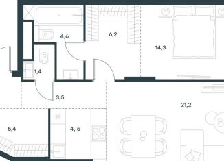 Продаю двухкомнатную квартиру, 63.7 м2, Москва, Профсоюзная улица, 2/22