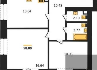 Продам 2-комнатную квартиру, 58 м2, посёлок Солнечный, Кленовая улица, 3