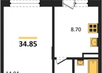 Продаю 1-ком. квартиру, 34.8 м2, Воронеж