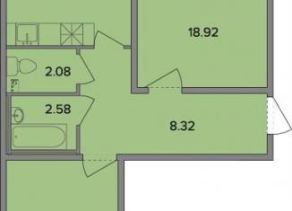 Продажа двухкомнатной квартиры, 66 м2, посёлок Шушары