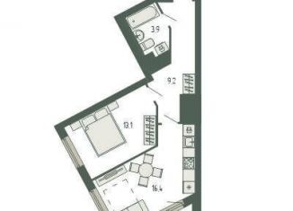 Продается однокомнатная квартира, 44.7 м2, Екатеринбург, площадь Жуковского, 8