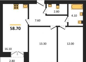 Продается 2-комнатная квартира, 58.7 м2, Новосибирск, Октябрьский район, улица Кирова, 342