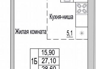 Продажа однокомнатной квартиры, 28.6 м2, Псковская область, улица Героя России Досягаева, 6