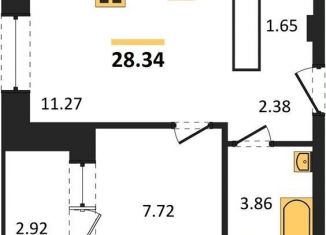 Продажа однокомнатной квартиры, 28.3 м2, Воронеж, Ленинский район, улица Кривошеина, 13/14