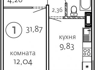 Продаю 1-комнатную квартиру, 31.9 м2, Челябинск