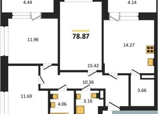 Продается 3-комнатная квартира, 78.9 м2, Воронеж, Коминтерновский район