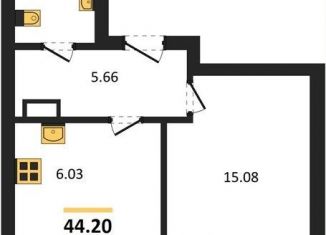 Продаю 1-комнатную квартиру, 44.2 м2, Новосибирск, улица Краузе