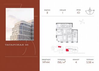 Продается 4-ком. квартира, 158.1 м2, Москва, метро Новокузнецкая, Большая Татарская улица, 35с20-21