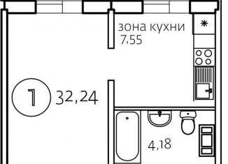 Продаю однокомнатную квартиру, 32.2 м2, Челябинск