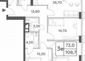 Продам 4-комнатную квартиру, 108.7 м2, Москва, проспект Генерала Дорохова, вл1к1, ЖК Вилл Тауэрс