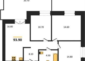 3-комнатная квартира на продажу, 93.9 м2, Новосибирск, Октябрьский район, улица Кирова, 342