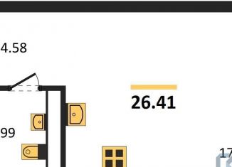 Продам квартиру студию, 26.4 м2, Воронеж, набережная Чуева, 7