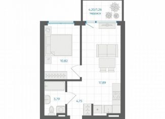 Продается 1-комнатная квартира, 38.5 м2, Челябинская область