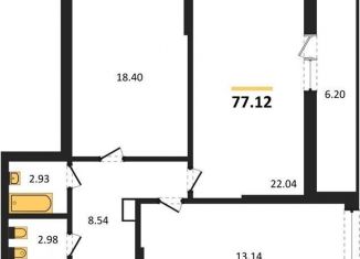 Продам 2-ком. квартиру, 77.1 м2, Воронеж, Центральный район, Московский проспект, 132