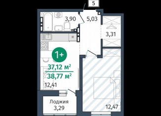 Продажа 1-ком. квартиры, 37.1 м2, деревня Дударева