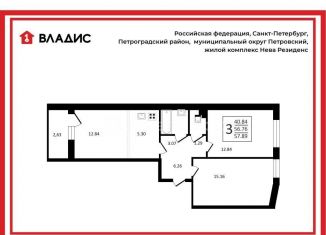 Продаю 2-комнатную квартиру, 57.9 м2, Санкт-Петербург, Ремесленная улица, 15