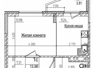 Продам однокомнатную квартиру, 35 м2, Новосибирская область, улица Дуси Ковальчук, 238