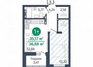 Продам 1-ком. квартиру, 35 м2, деревня Дударева