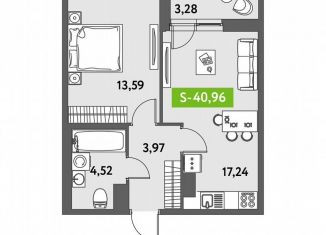 Продажа 1-ком. квартиры, 41 м2, Санкт-Петербург, Московский район