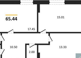 2-комнатная квартира на продажу, 65.4 м2, Воронеж, Ленинский район, улица 9 Января, 68Л