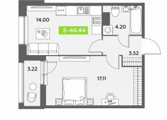 Продажа 1-комнатной квартиры, 40.4 м2, Санкт-Петербург, метро Звёздная