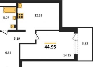 1-ком. квартира на продажу, 45 м2, Воронеж, набережная Чуева, 7, Железнодорожный район