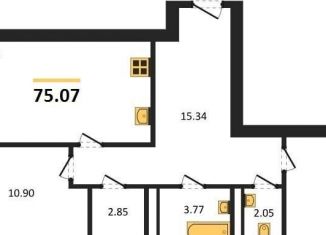 Продаю 2-ком. квартиру, 75.1 м2, Павловск