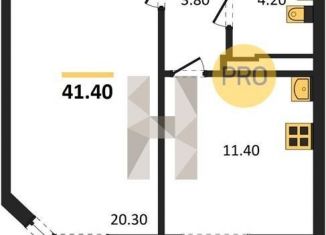 Продажа 1-ком. квартиры, 41.4 м2, посёлок Отрадное, бульвар 70 лет Победы, 5