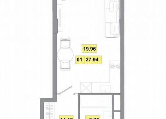 Продается квартира студия, 27.9 м2, деревня Радумля