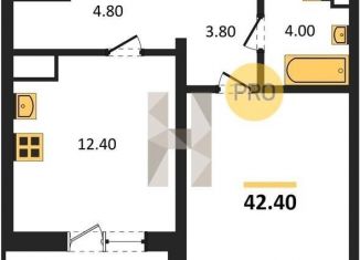 Продам 1-комнатную квартиру, 42.4 м2, Воронеж, Железнодорожный район, улица Фёдора Тютчева, 105